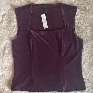 White House Black Market Plum Velvet Top